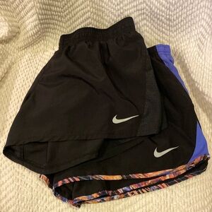 Nike Dri-Fit shorts, two pairs. Lightweight with built in panty.